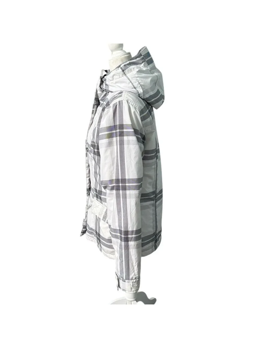 Roxy Ski Snowboarding White Black Grey Checkered Jacket Size Medium